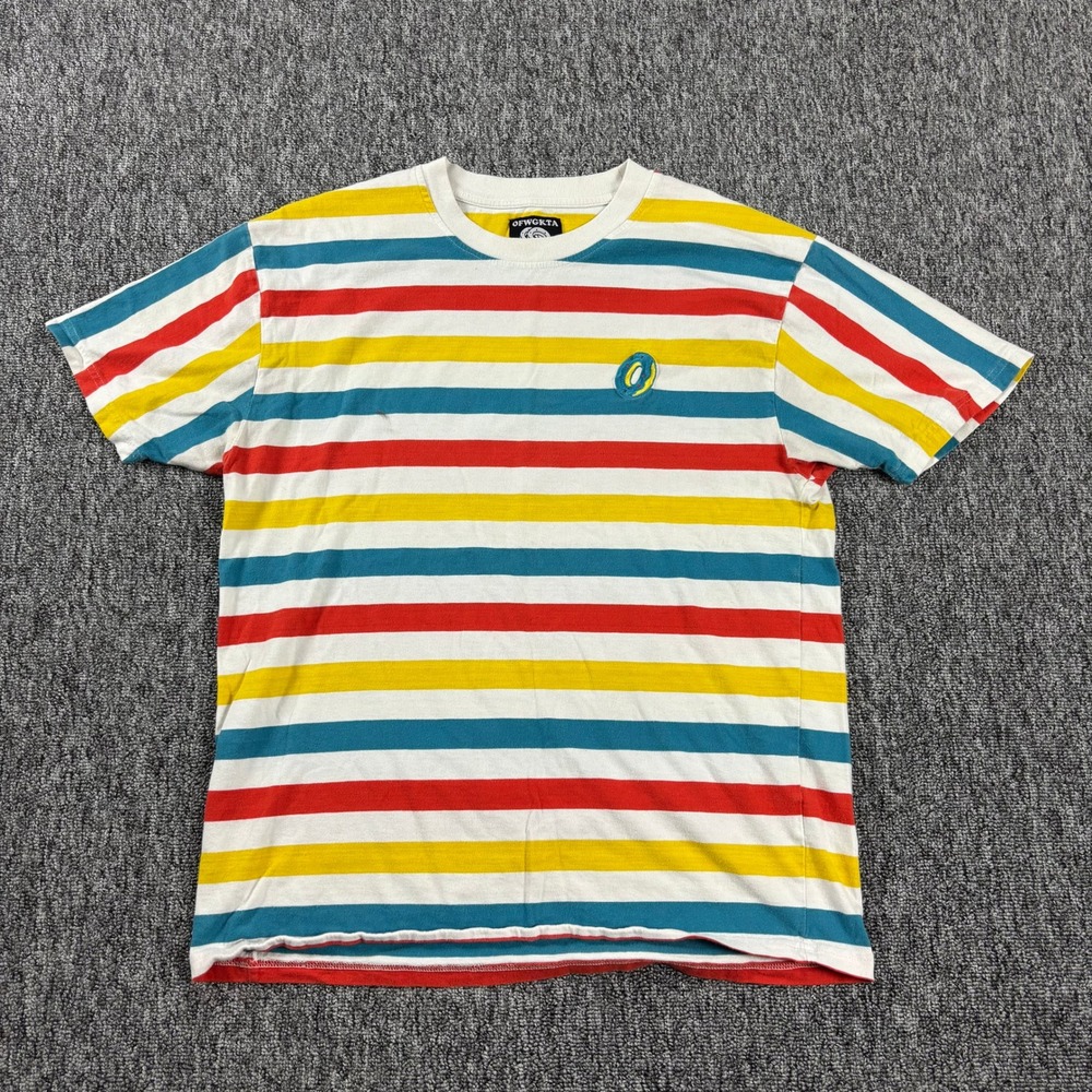 Skater Y2K Tyler The Creator OFWGKTA Odd Future Striped T-Shirt Multicolor Large